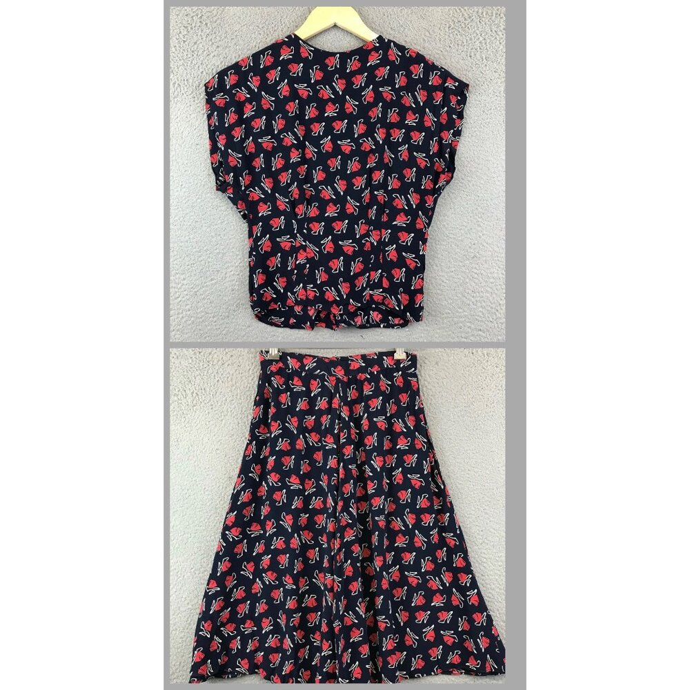 Vintage NEW REPUBLIC floral sleeveless top and skirt set size S